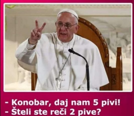 Veste, kako papež naroči 5 piv? Poglejte fotografijo 🙈