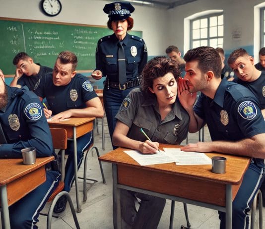 Policisti pišejo test policisit