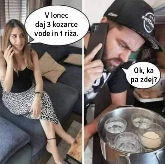 Moški med kuhanjem
